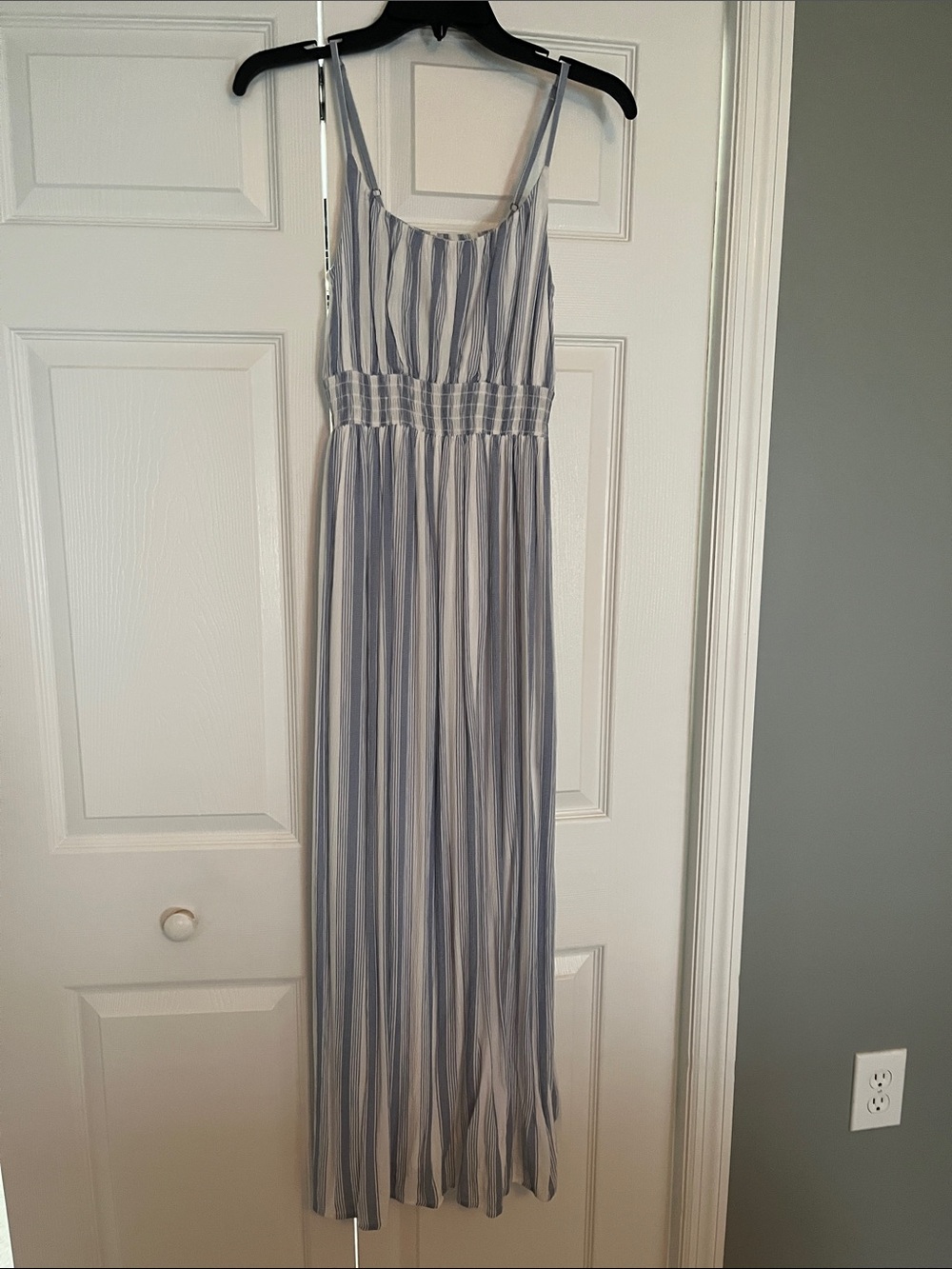 SO Blue and White Striped Spaghetti Strap Top